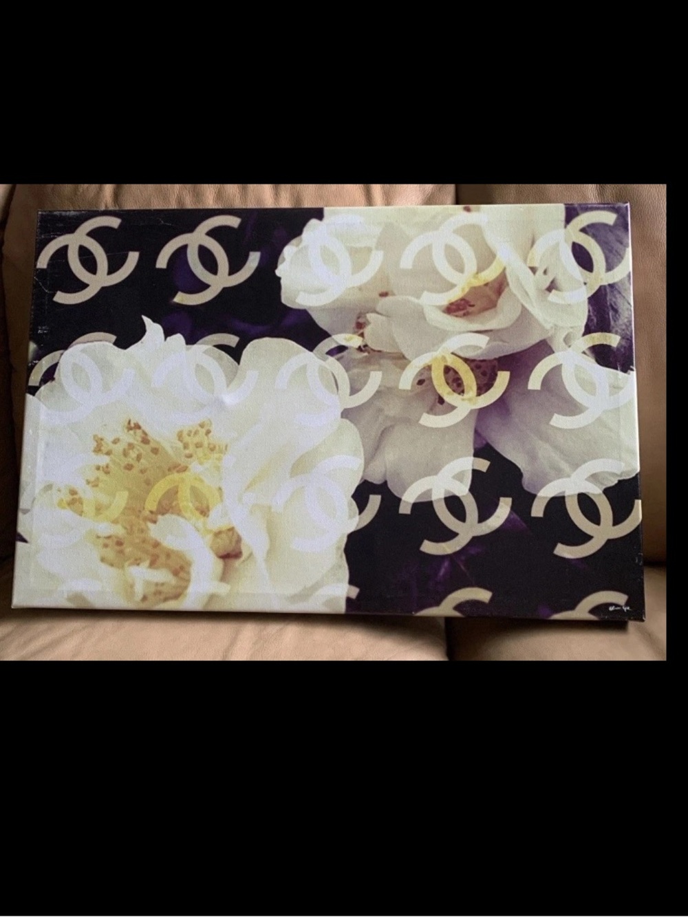 Oliver Gal Original Gold Camellia Chanel Wall Art Canvas 24 x 16 ($259)